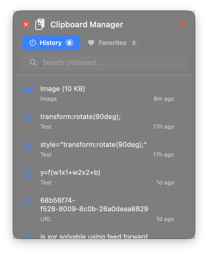 Clipboard manager