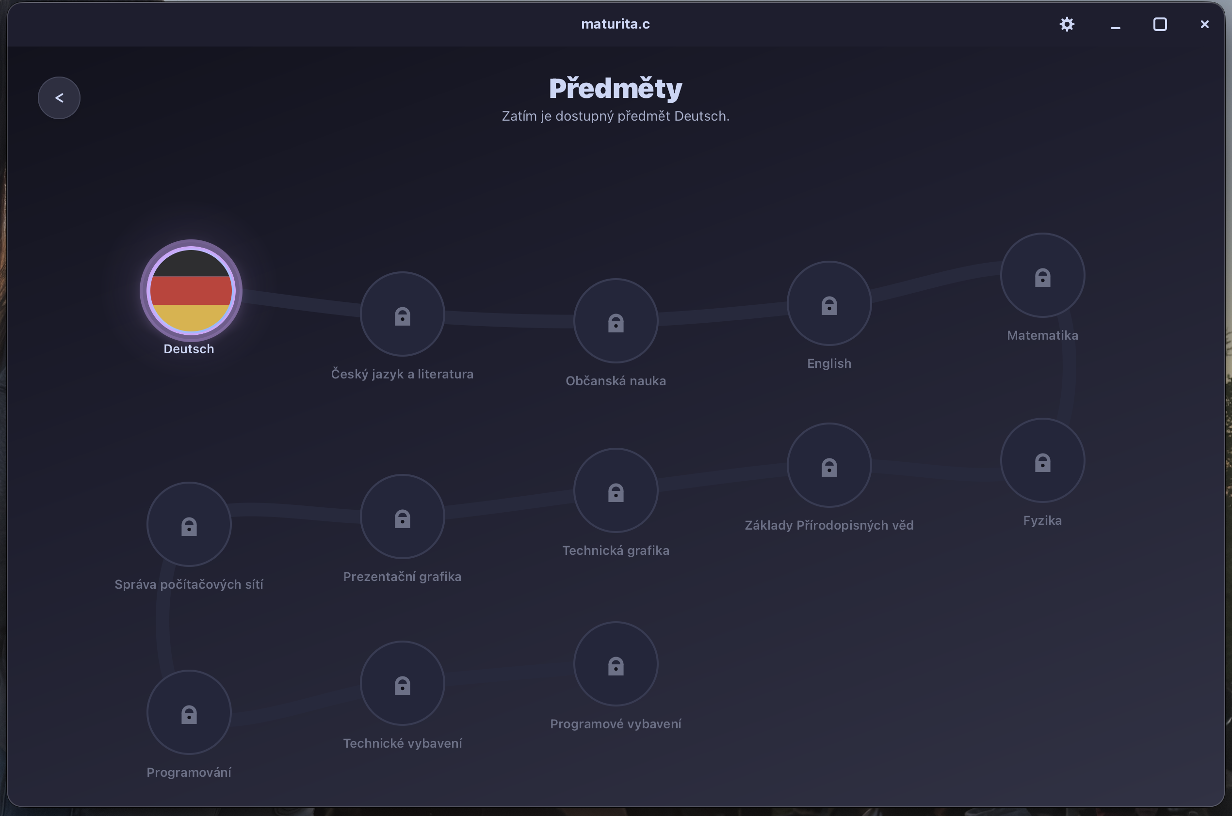 Subjects screen