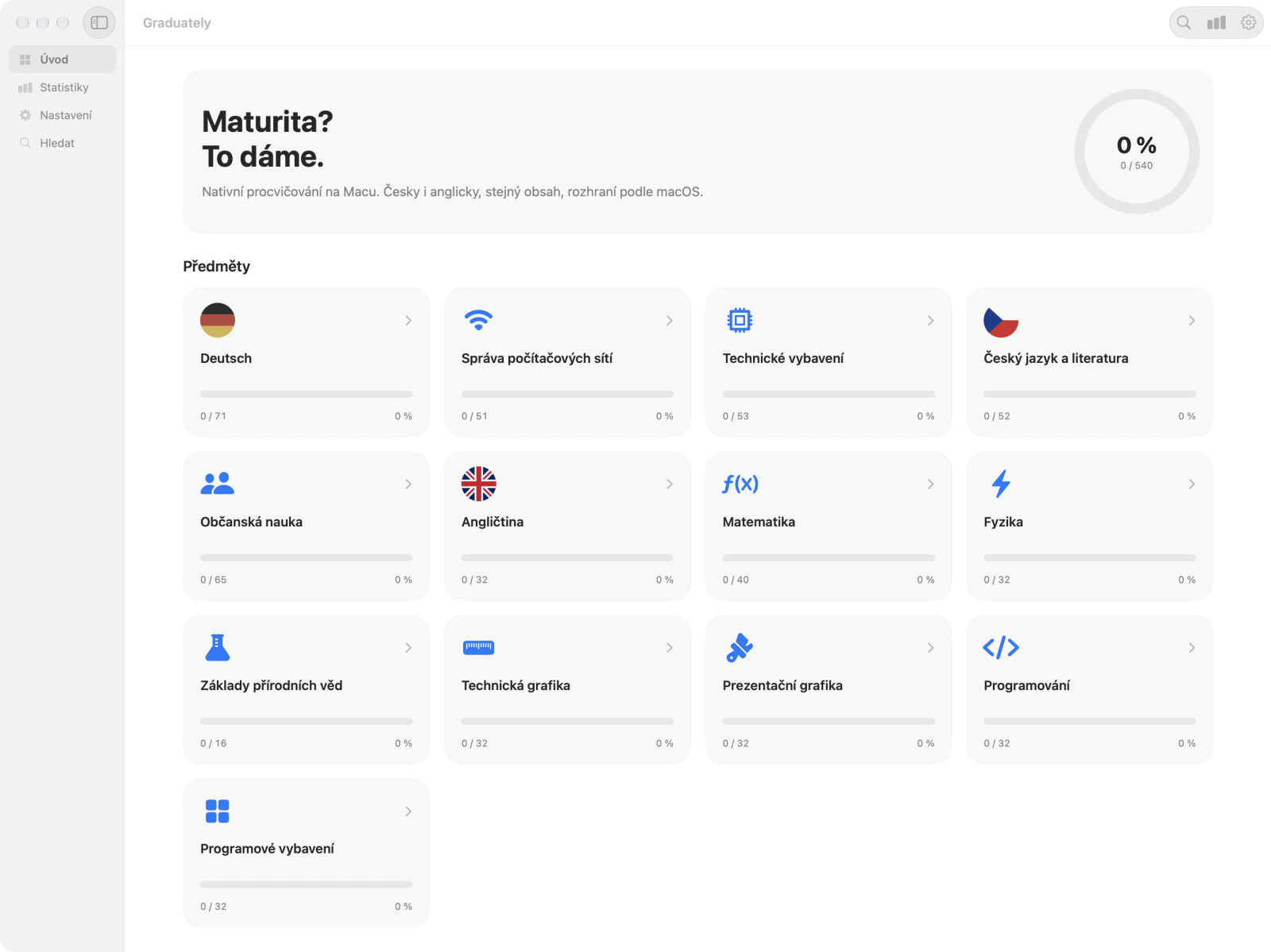 Graduately app dashboard screenshot